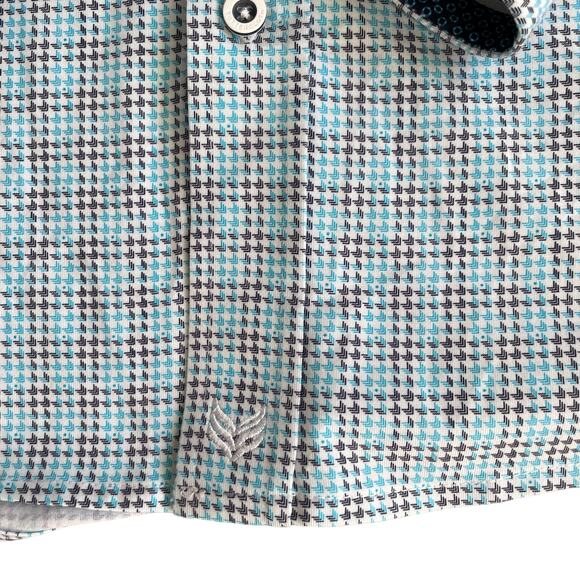 BUTTERCLOTH Icy Cotton Men's L Regular Fit Button Up Shirt Blue White Gray - Picture 7 of 12